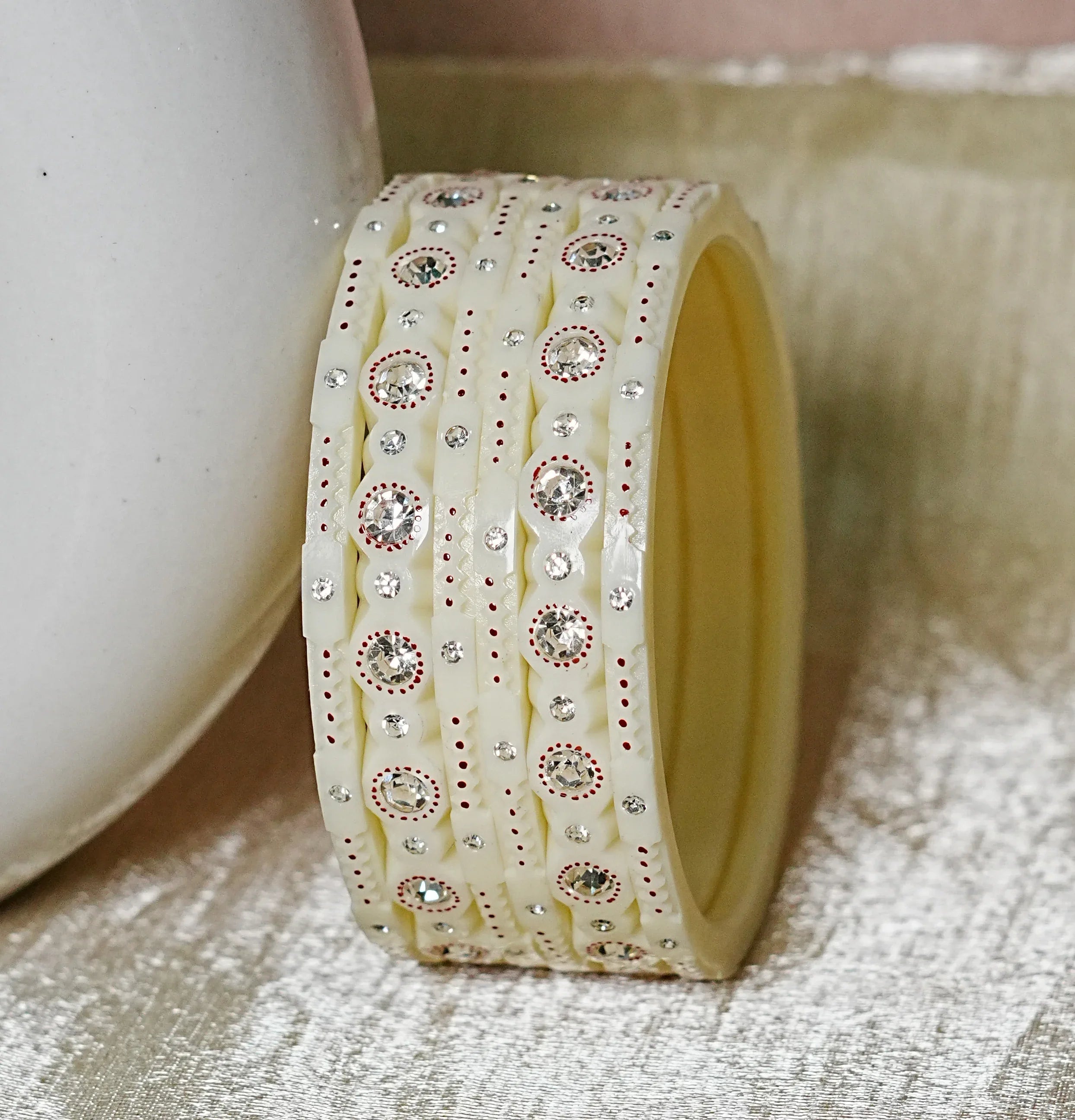 Premium Quality Lightweight Acrylic Kada Bangles for Women (Pack of 2 Set) - The Golden Cascade